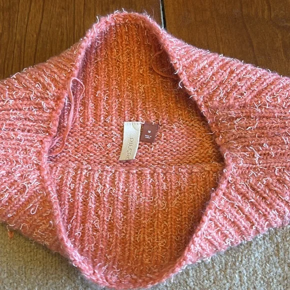 Pilcro tunic sweater pink-orange tan size medium NWT - Picture 5 of 9
